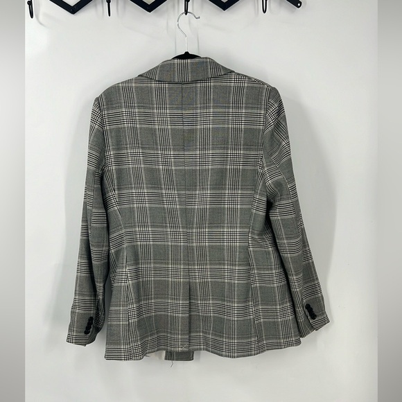 H&M Gray and White plaid blazer/Jacket 12 - Picture 3 of 11